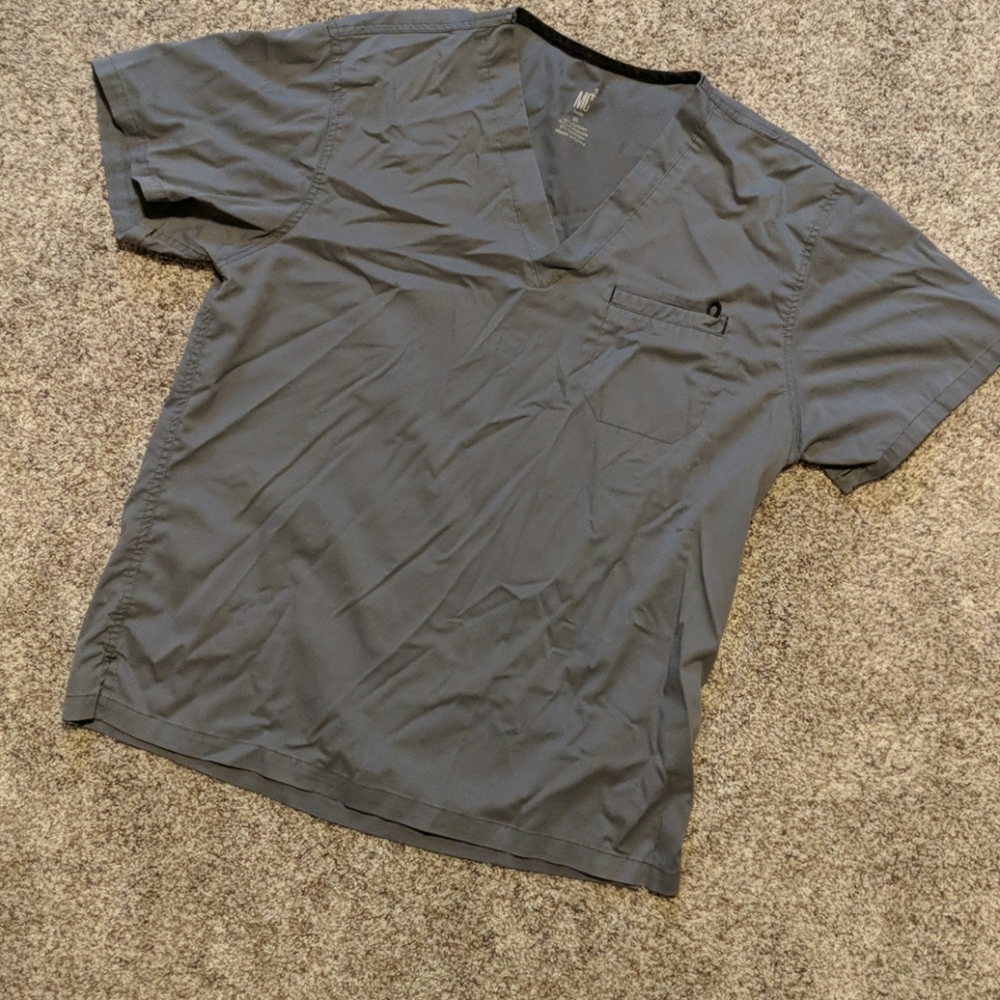 Men's Med Couture Gray Scrub Top